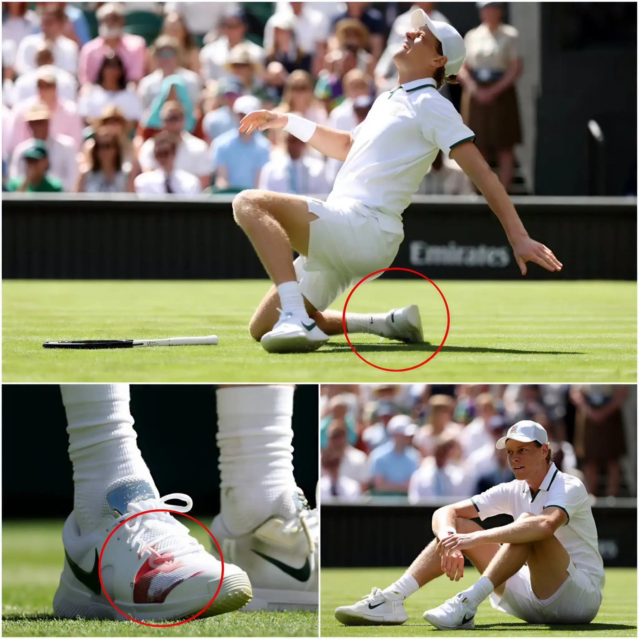 Cover Image for 🎾🚨 BREAKING NEWS IN WIMBLEDON: “Why did they treat him that way…?” – Numerous fans present during the qualifying phase did not hide their indignation when they saw Jannik Sinner suffer an ankle injury that even caused him to bleed on the court.