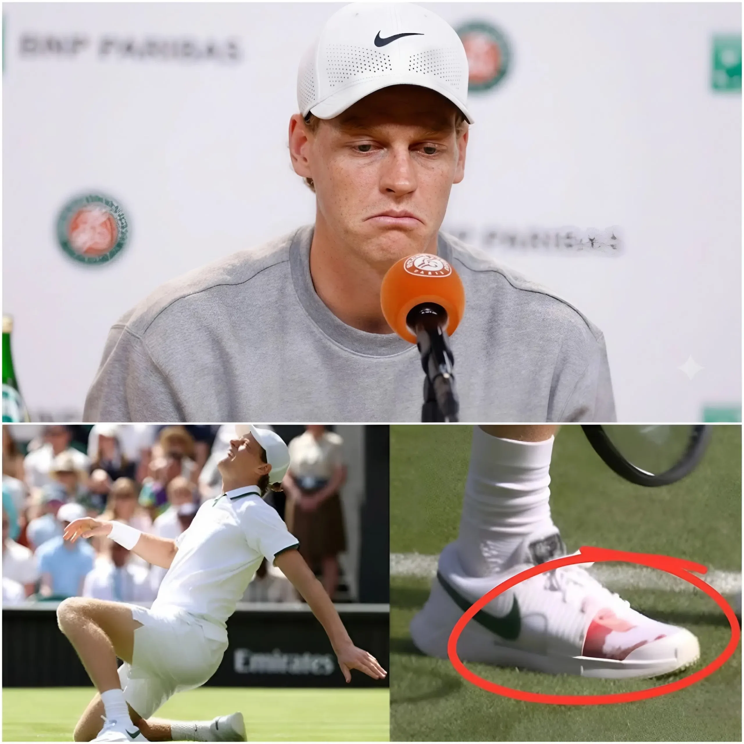 Cover Image for 🔥🎾 “NON VOGLIO RITIRARMI, VOGLIO…” Jannik Sinner ha commosso il mondo del tennis con parole spezzate che hanno portato l’intero Wimbledon al silenzio assoluto.