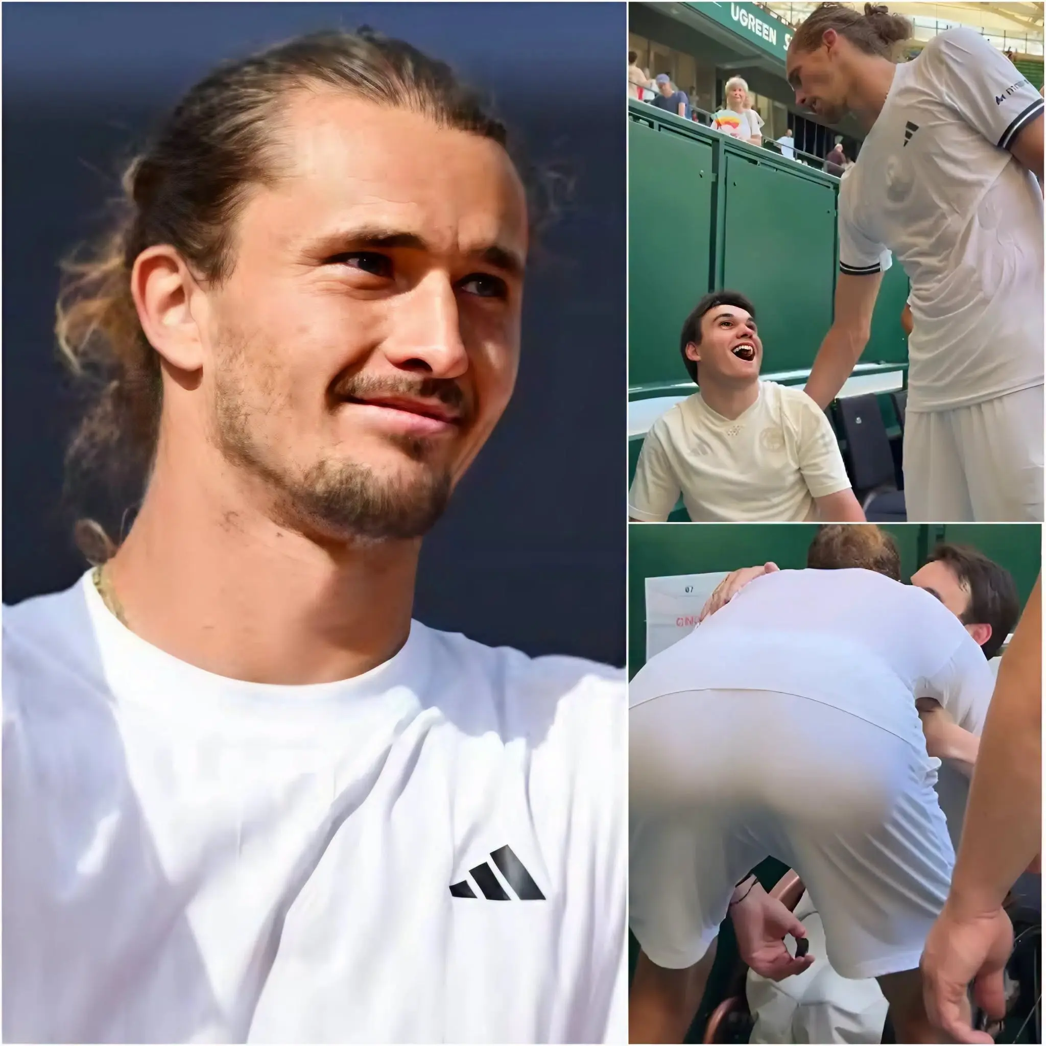 Cover Image for ❤️🎾 “NO SOLO SE MARCHÓ…” – Mientras abandonaba la pista tras el partido, Alexander Zverev se detuvo inesperadamente al ver a un niño pequeño esperándolo pacientemente en las gradas.