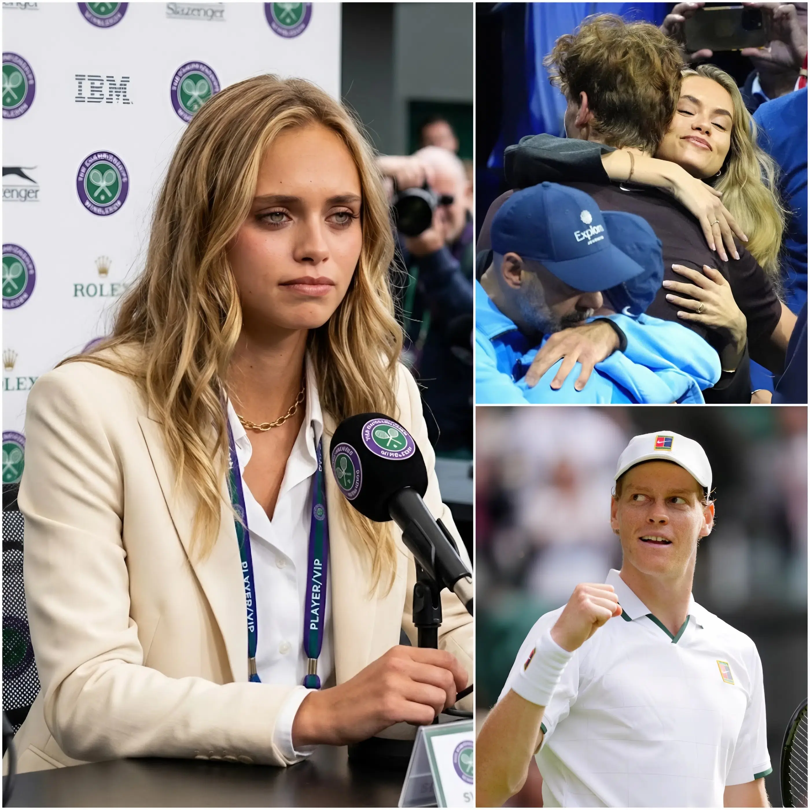 Cover Image for 💝💝 SURPRISE : Le mannequin danois Laila Hasanovic, la compagne de Jannik Sinner, a créé une immense surprise. Sans prévenir — et sans même que Sinner ne soit au courant — elle est apparue soudainement lors de la conférence de presse après son match du premier tour à Wimbledon Championships.
