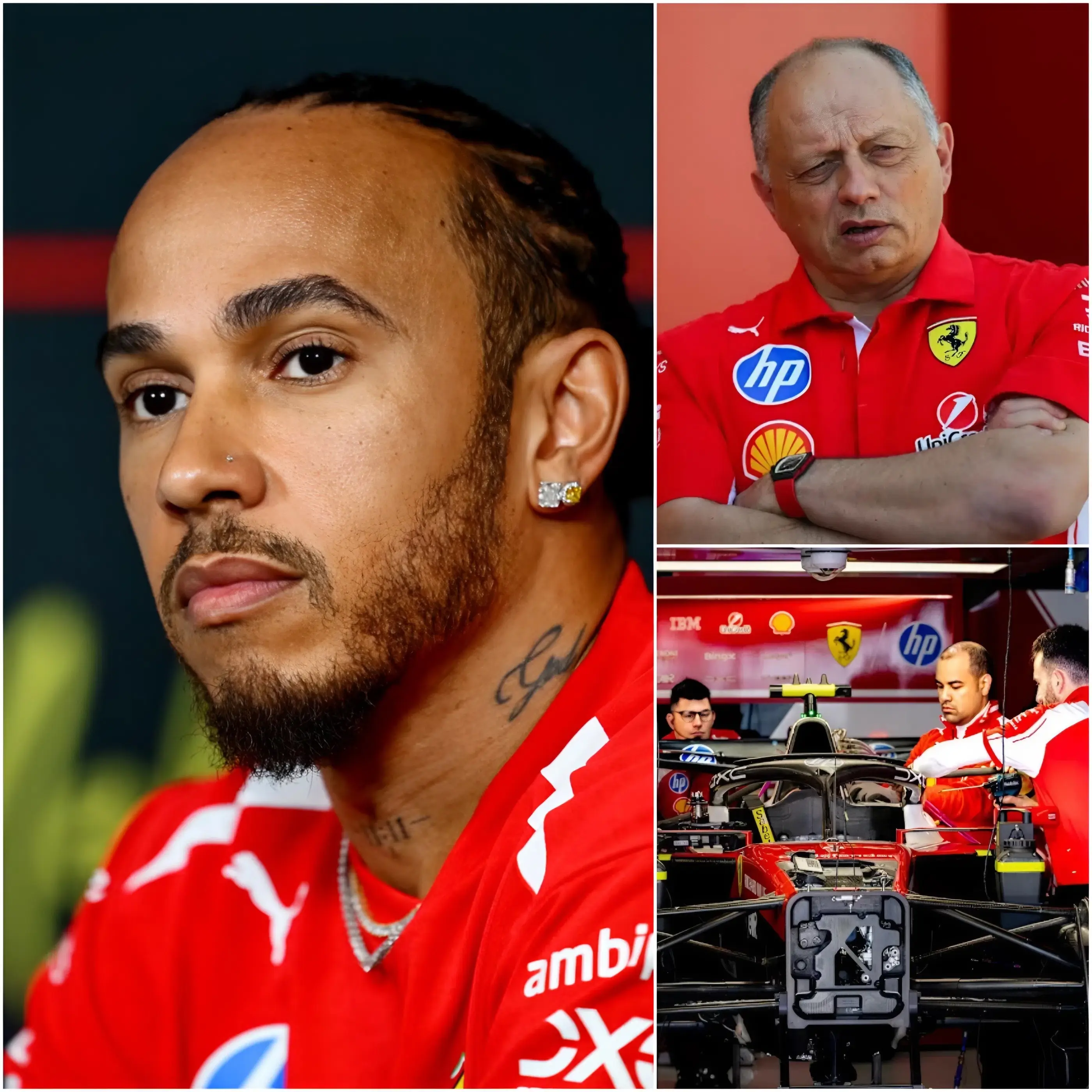 Cover Image for 🚨 “VOGLIONO DAVVERO VINCERE? COSA DIAVOLO STANNO FACENDO?” — Lewis Hamilton è esploso nel box della Ferrari dopo che il nuovo motore aggiornato ha continuato a fallire disastrosamente durante i test.