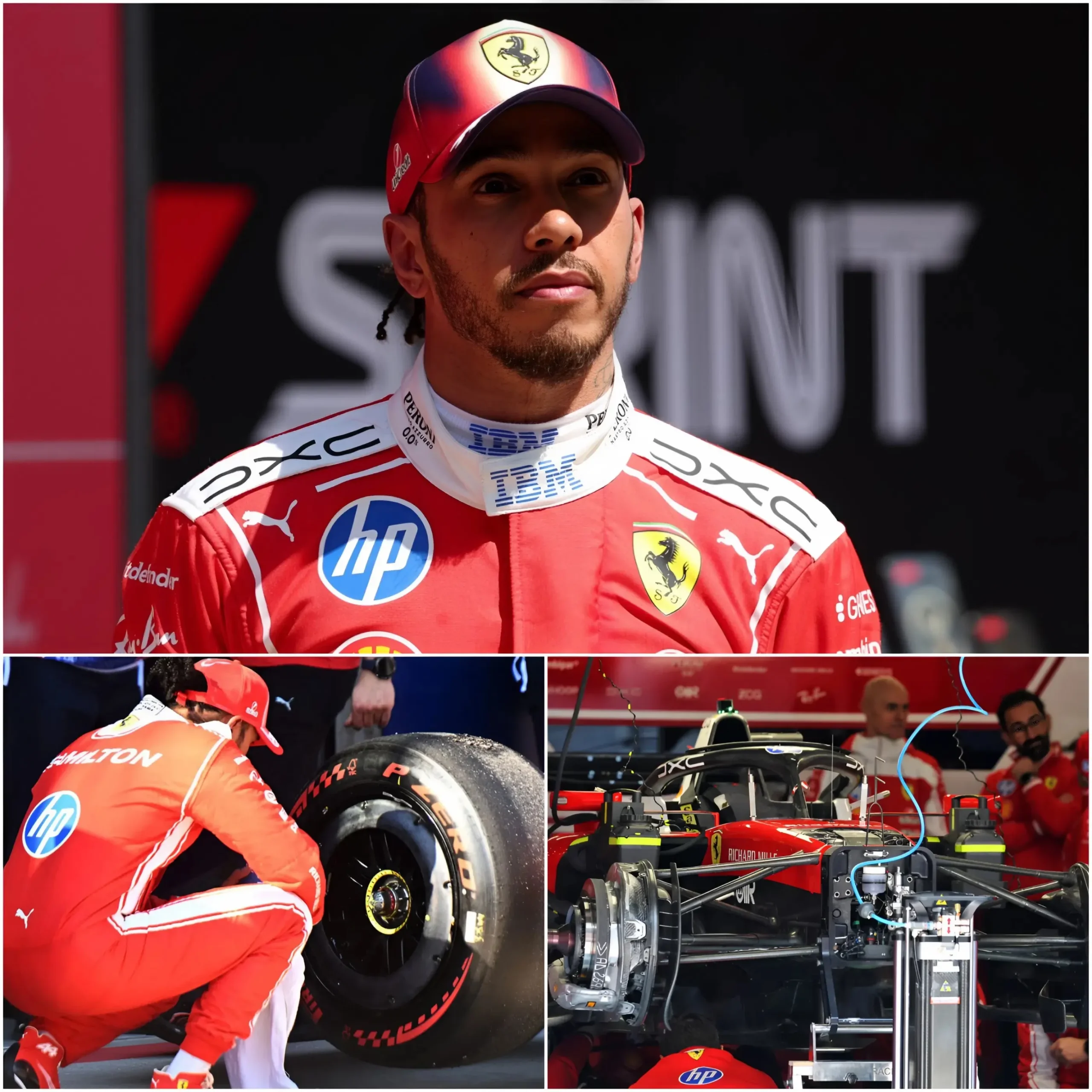 Cover Image for LEWIS HAMILTON STUNNING FERRARI : Il serait resté dans le garage jusqu’à minuit pour perfectionner chaque détail.