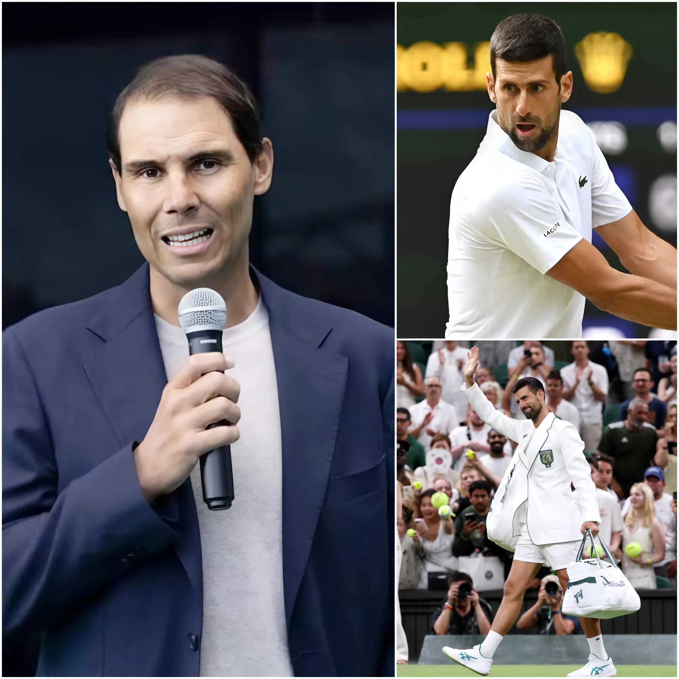 Cover Image for 🚨😨 « Beaucoup pensent qu’il est arrivé au bout… mais moi, je crois qu’il est encore capable d’accomplir l’impossible ! » — Rafael Nadal a profondément ému les médias et les supporters en apportant publiquement son soutien à Novak Djokovic à l’approche de Wimbledon.
