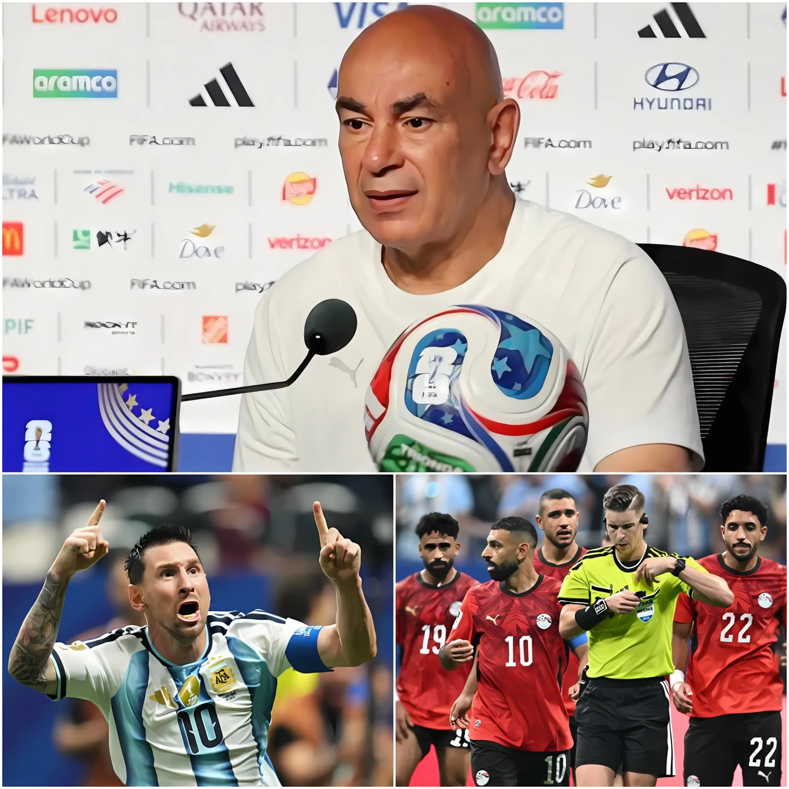 Cover Image for 🔥⚽ “¡EL FÚTBOL ARGENTINO ES UN MONSTRUO! ¡ESTÁN HACIENDO TODO LO POSIBLE PARA MANTENER A MESSI EN ESTE TORNEO Y NOS HAN TRATADO DE MANERA CRUEL…!” El seleccionador de Egipto, Hossam Hassan, desató su furia con duras acusaciones dirigidas directamente contra los organizadores del torneo de fútbol más importante del mundo.