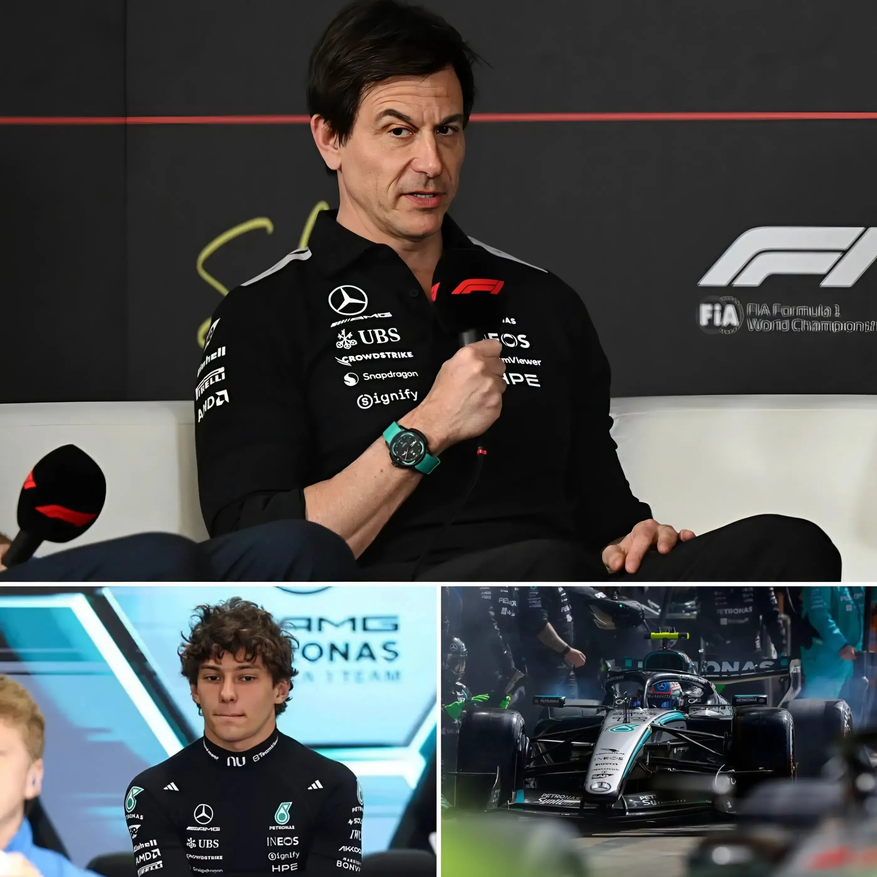 Cover Image for 🚨 F1 BREAKING NEWS: “FIA IS RUINING OUR CHAMPIONSHIP RACE!” — Mercedes is furious after Kimi Antonelli’s incident at the British GP, with the team suspecting that an inflexible decision from the stewards cost the young driver his chance to win. While the W17 will be disassembled for a full investigation, Toto Wolff also questioned how the FIA ​​handled this controversial situation. 👇👇👇